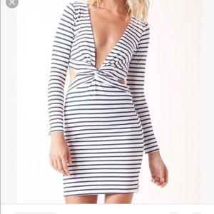 Blue life striped fitted dress